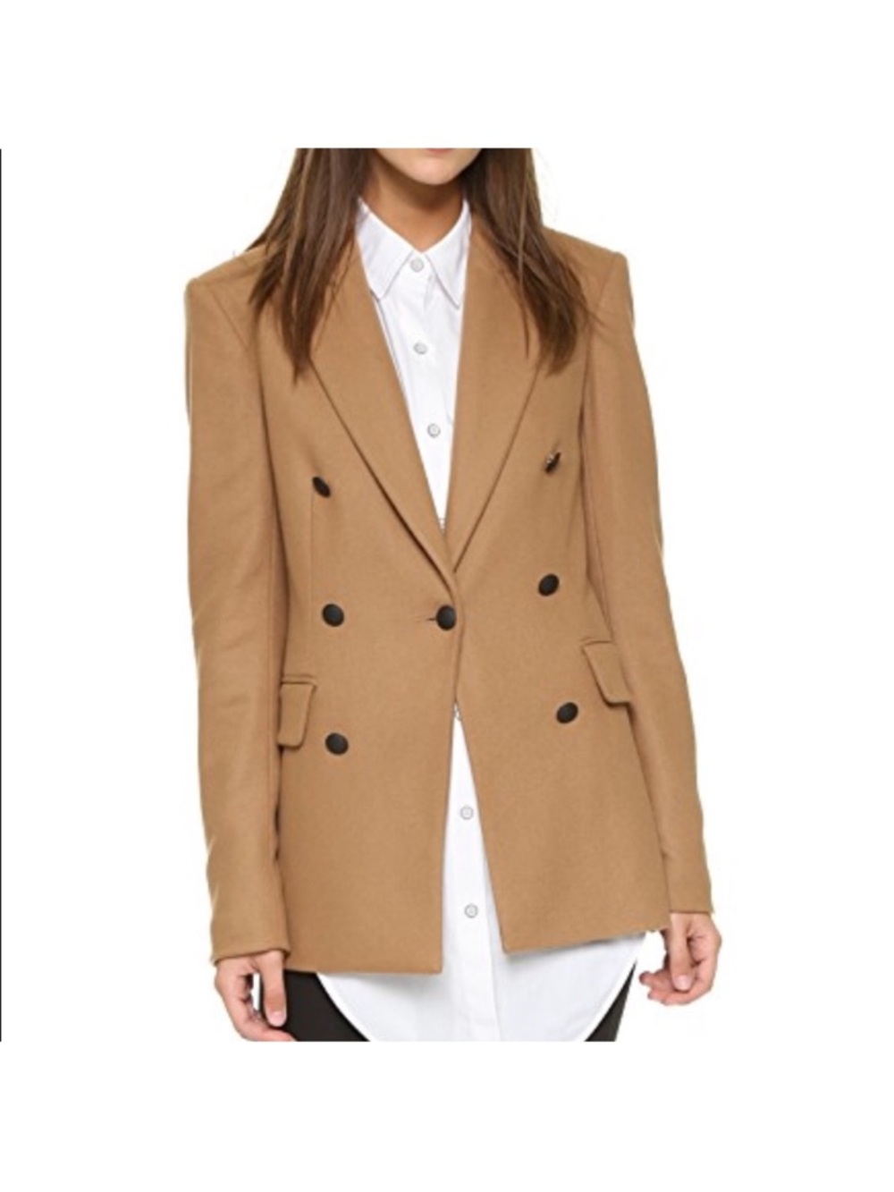 Rag & Bone Corin Double-Breasted
Stretch Wool Camel Tan Blazer
Jacket